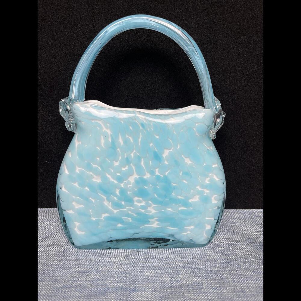 Stunning Murano-Inspired Blue Glass Purse